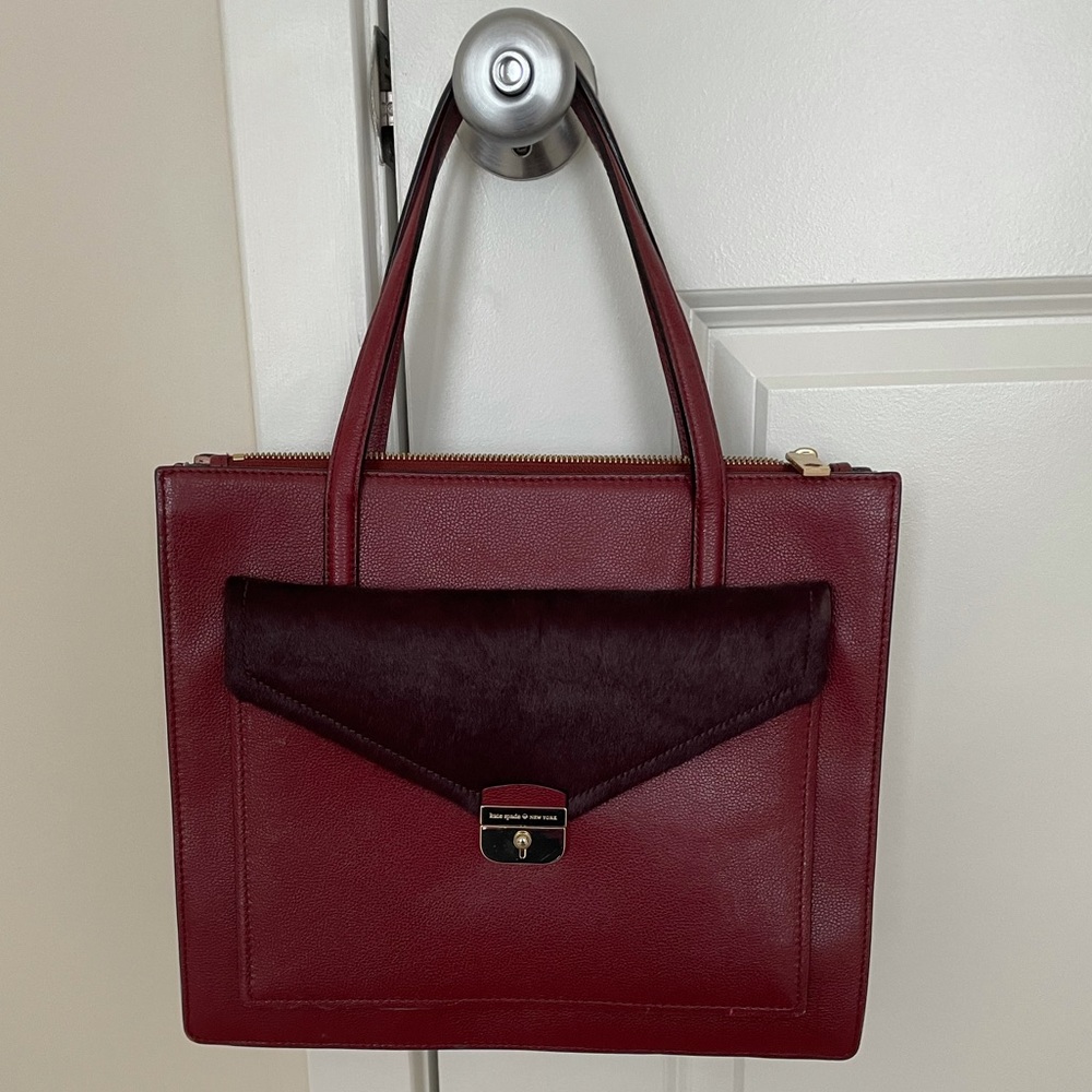 Kate Spade leather and calf hair shoulder bag